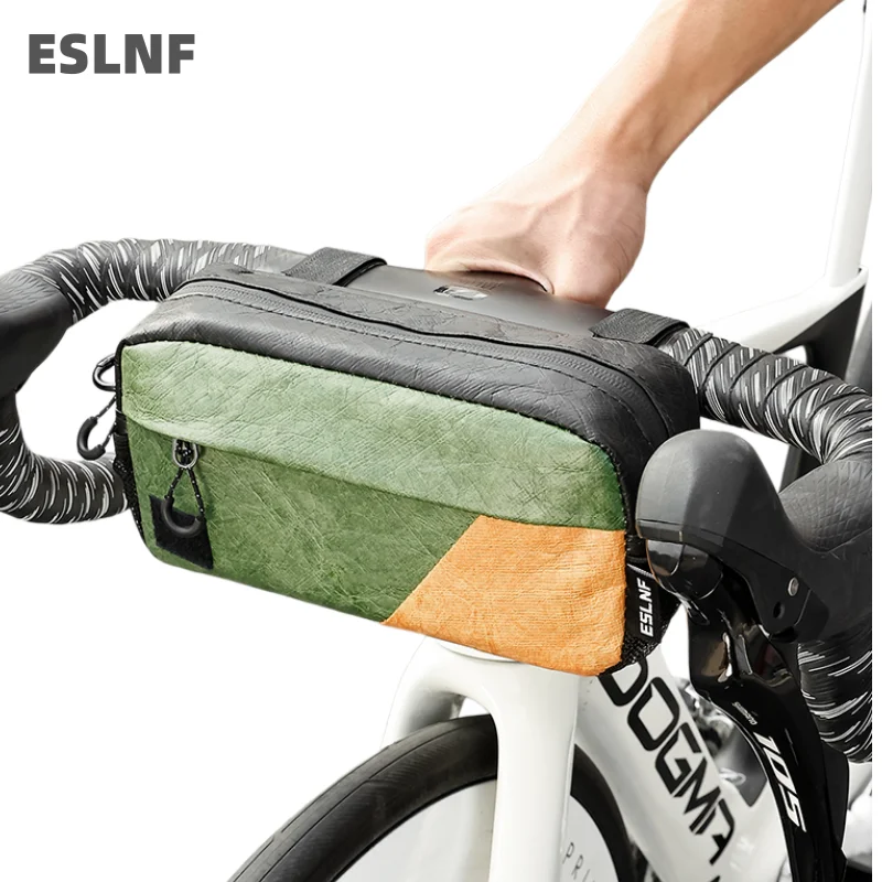 ESLNF – sac de guidon de vélo de 1,5 l de capacité, sac avant résistant à l'eau et aux déchirures, accessoires de cyclisme pour vélo de montagne et de route