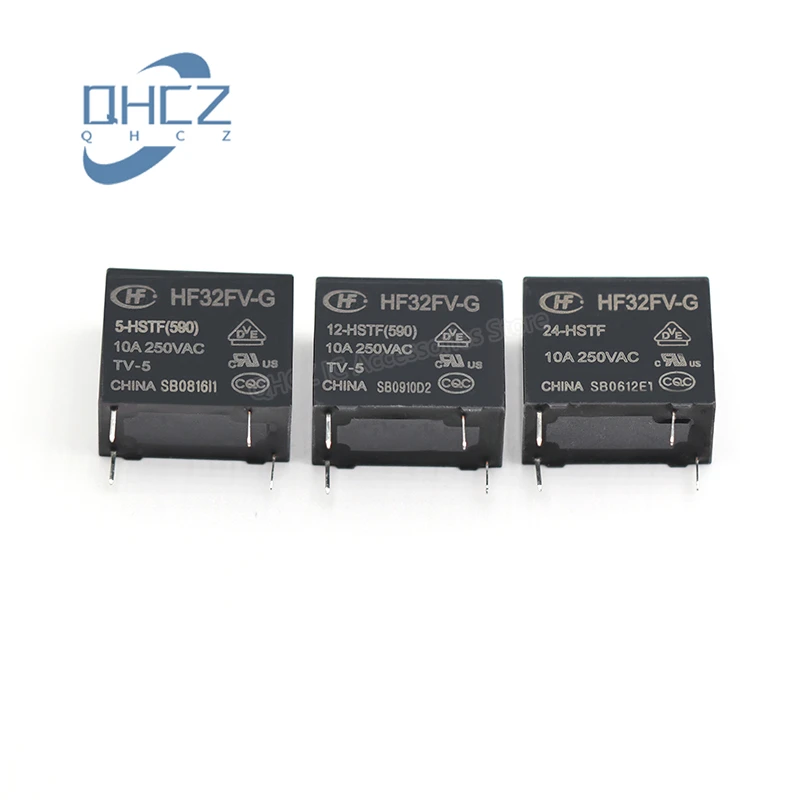 10pcs/lot Relay HF32FV-G-5 12 24-HSTF a group of normally open 4 feet 10A DC5V 5V 12V 24V Relays New and Original In Stock