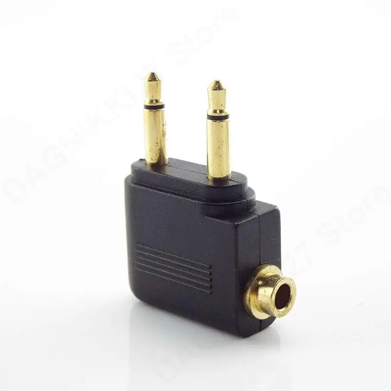 5pcs 3.5mm dual male Jack Airline Airplane Earphone Headphone Headset Audio Connector Plug Adapter for Travel V27
