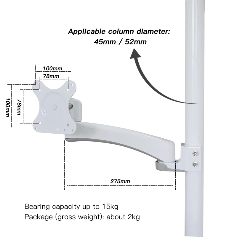 Dental Chair unit LCD Monitor Holder Arm Bracket Metal for Intraoral Camera Endoscope Frame 45mm/50mm