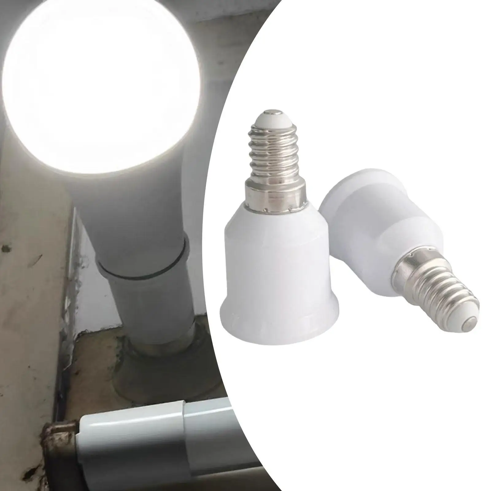 E14 to E27 Lamp Holder Adapter Contemporary ABS Socket Converter for Various LED Bulb Fixtures