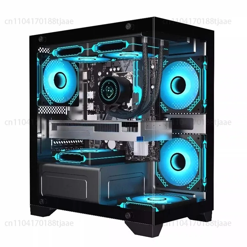 حافظة كمبيوتر T2 Sea View Room كمبيوتر مكتبي كامل الجانب شفاف DIY Shell Itx، حافظة كمبيوتر فقط