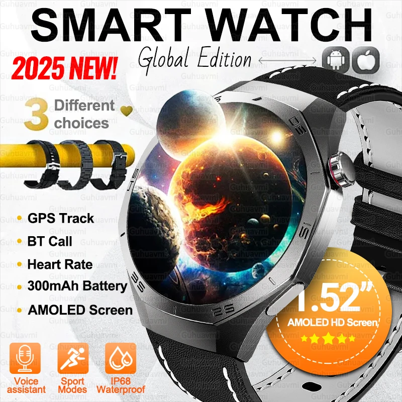 

2025 New GT5 Pro Smart Watch GPS Motion trajectory AMOLED HD Screen Heart Rate Bluetooth Call IP68 Waterproof Smartwatch For Men