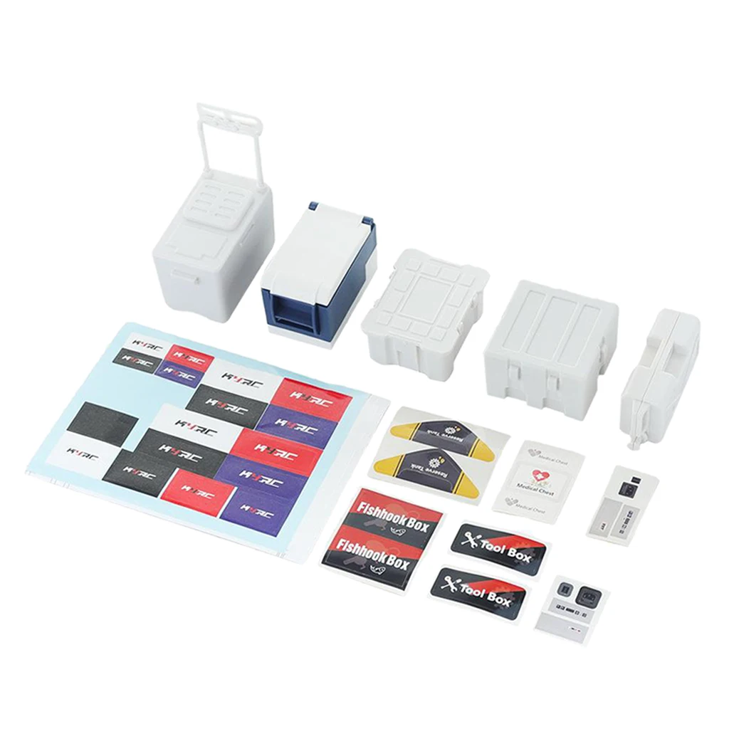 

Набор из 5 пластиковых ящиков-органайзеров для аксессуаров в масштабе 1/10, рыболовный ящик для радиоуправляемых моделей SCX10 D90, аксессуары для радиоуправляемых игрушек-вездеходов