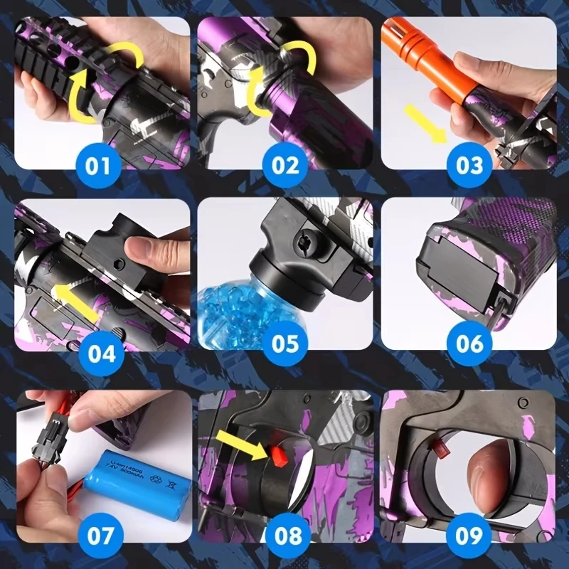نسخة ملونة جديدة من لعبة الناسف الكروي M4 الكهربائية، بطارية قابلة لإعادة الشحن صديقة للبيئة، لعبة Cs خارجية أوتوماتيكية بالكامل