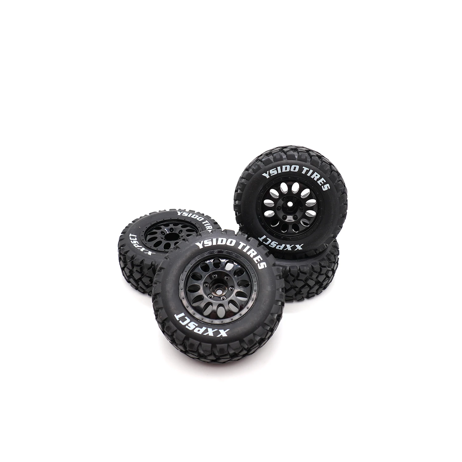 4 Stück 110 mm Vorder- und Hinterräder Reifen 1/10 Short Course LKW-Reifen für TRAXXAS Slash ARRMA Senton HuanQi 727 Vkar 10sc SCTX10 HPI