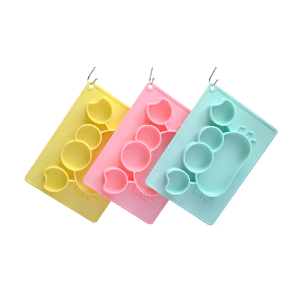 

Crab Shape Suction Cup Silicone Dining Tray One Piece Design Meal Organization Tableware For Babies Toddlers Green