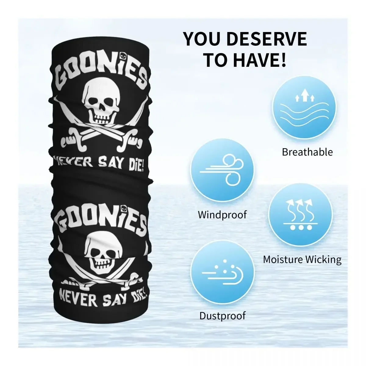 Goonies ผ้าพันคอคอ Gaiter Windproof ผ้าพันคอผ้าพันคอผู้หญิงผู้ชาย Gothic Skull Headwear Tube Balaclava