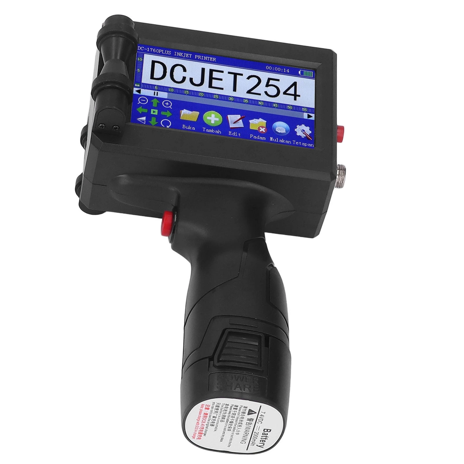 طابعة نافثة للحبر المحمولة HD LED شاشة تعمل باللمس طابعة نافثة للحبر محمولة 4 كور كوب طابعة نافثة للحبر المحمولة 2200 مللي أمبير تيار مستمر 8.4 فولت