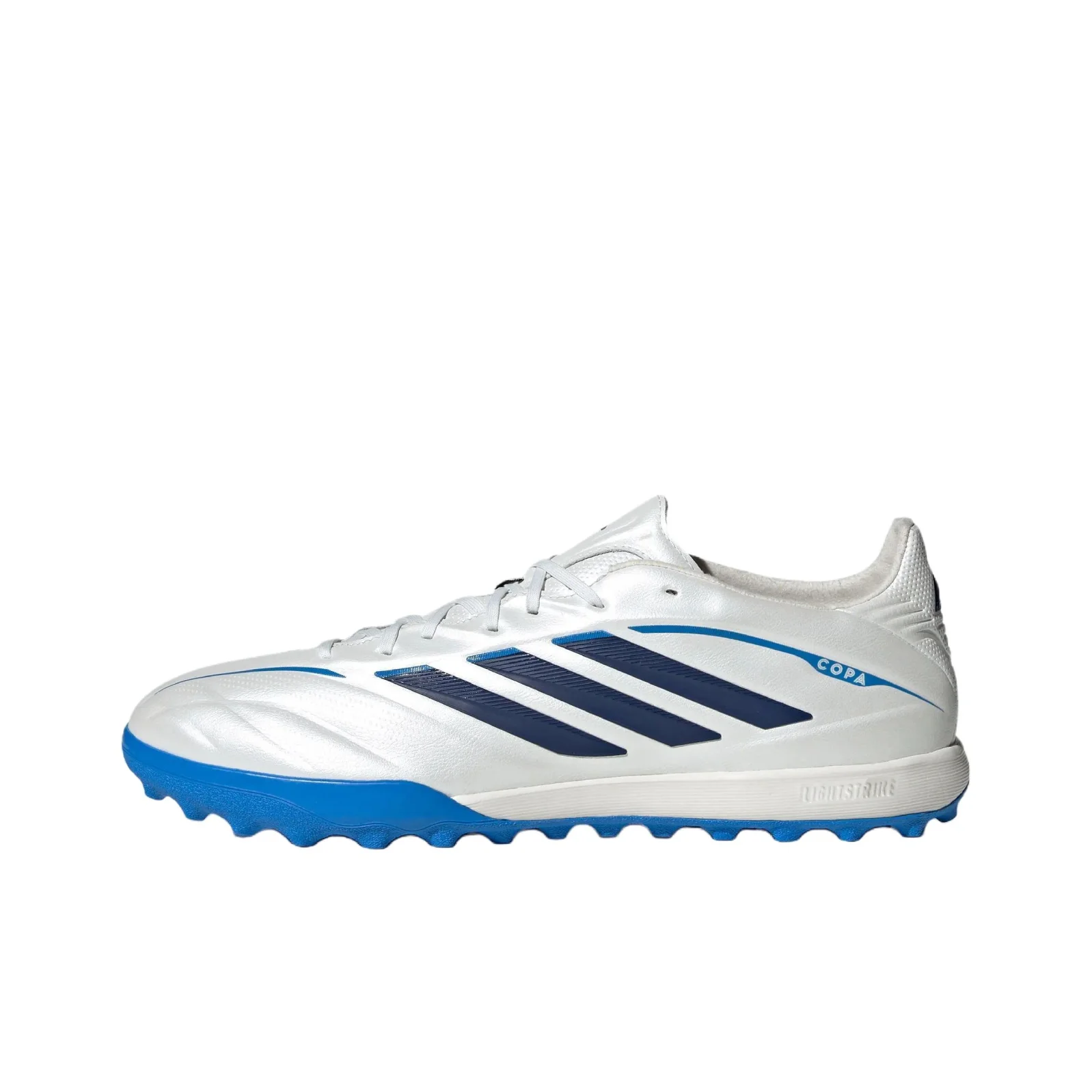 Adidas Copa Pure.4 Soccer Shoes Unisex White Metal/Dark Blue/Laser Bright Blue KI0631