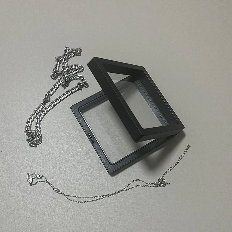 10PCS Black Jewelry Packing Display Boxes 14cm Transparent PE Thin Film Plastic Case fit Jewelry Set Storage Organizer Holder