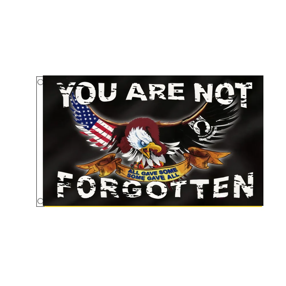 

You Are Not Forgotten POW MIA Flag 2x3ft 3x5ft All Gave Some Bald Eagle Patriotic Banner for Outdoor Veterans Memorial Decor