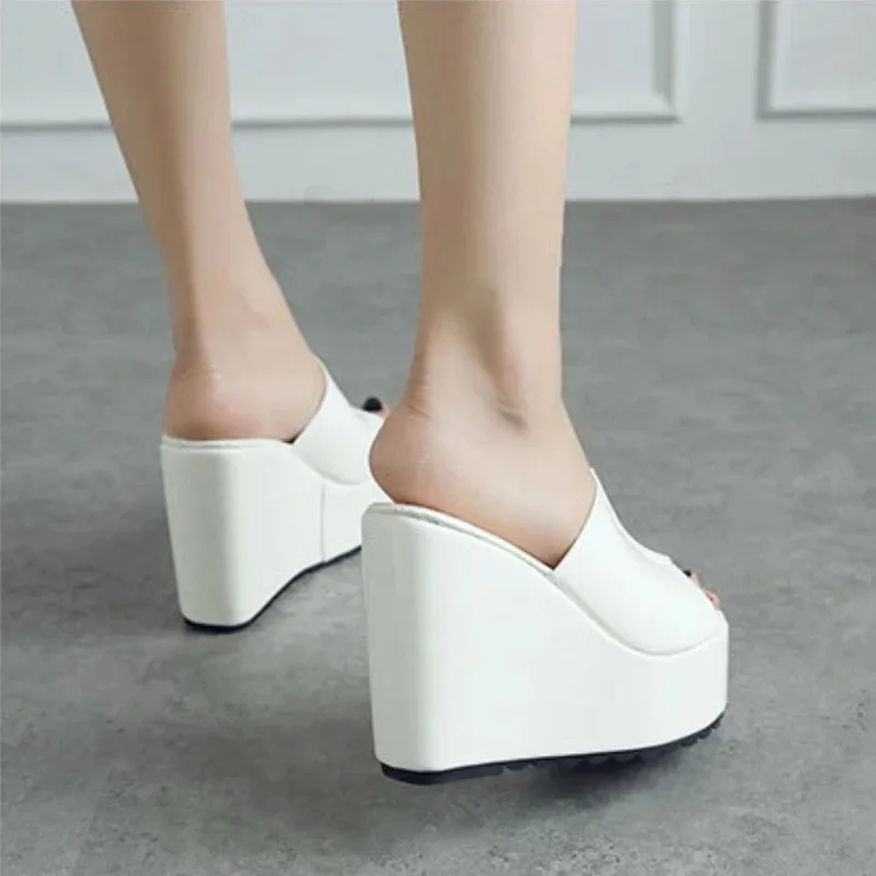 Platform Slippers Women Fashion Shoes Solid Color Wedge Sandals Designer Party Sandles Woman Casual Comfort Summer Footwear