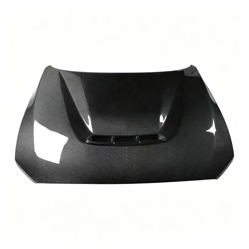CS Style Dry Carbon Fiber Front Engine Hood Fit for 2 Series F20 F22 M2 F87 M2C Body Kit New Clip-on Front Hood Cover 3