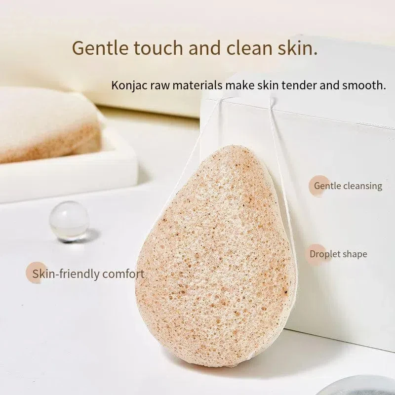 Konjac-limpiador Facial de semillas de nogal Natural, limpiador Facial espeso, EXFOLIANTE SUAVE, esponja de lavado Facial