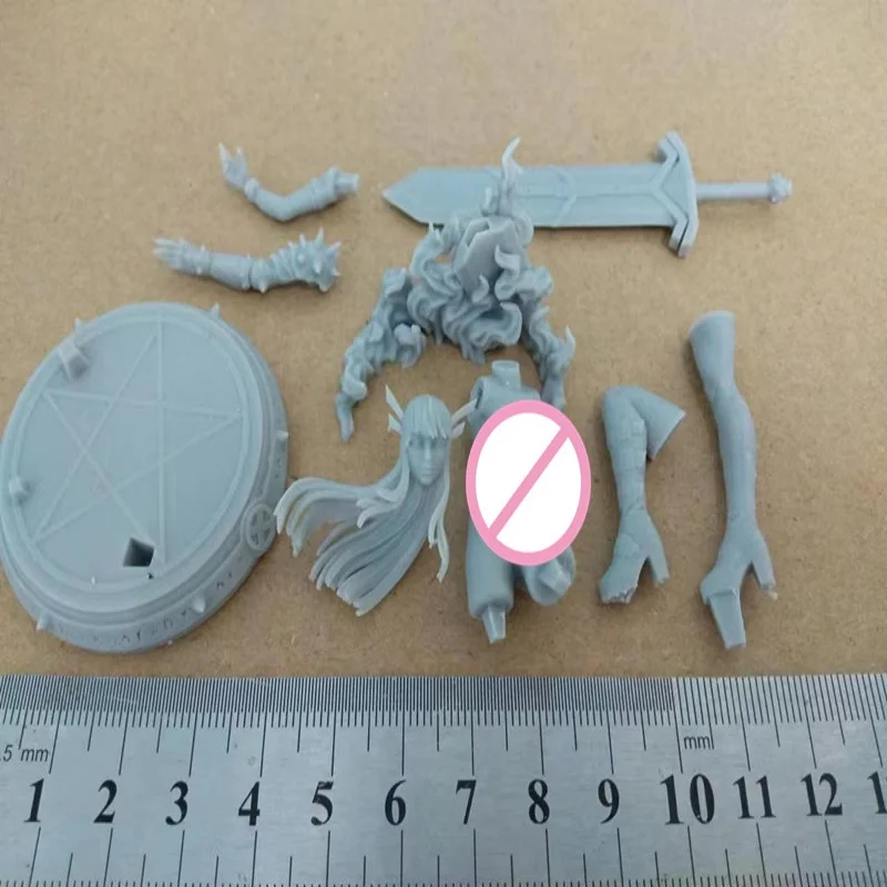 Sentado na espada gigante Magik Nsfw DIY Figuras de resina modelo kit escala 1/24 brinquedo 3D sem pintura e desmontado