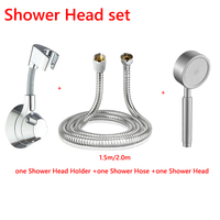 3pc/set 304 Stainless Steel Shower Head,ABS Suction Cup Adjustable Shower Head Holder,Stainless Steel Long Flexible Shower Hose