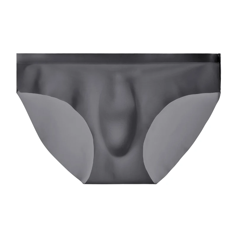 3PC Men's underwear ice silk briefs, summer breathable, quick-drying, seamless shorts, transparent ultra-thin, personalized l