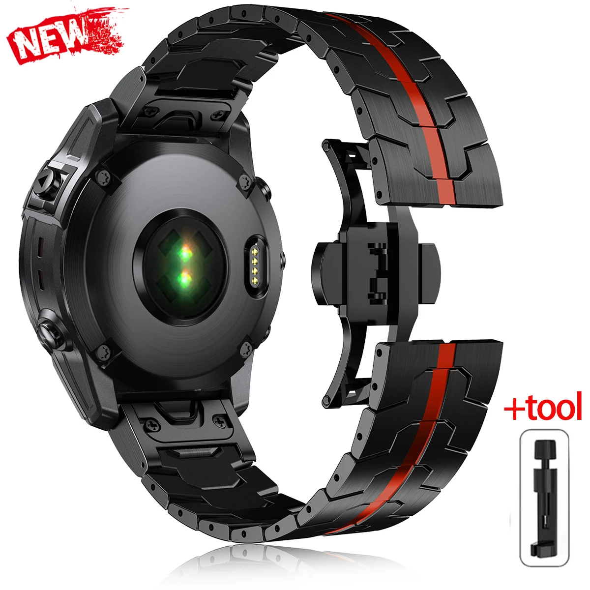 26 22 mm Quick-fit-Edelstahlarmband für Garmin Fenix 8/6X/6XPro/7/7X/5XPlus/3 Metal Release-Uhrenarmband für Forerunner 945 935