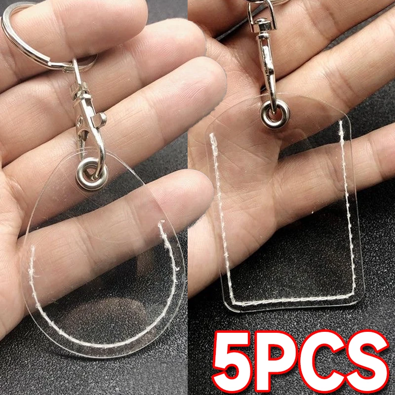 Portable Card Holder Keyring Clear Bus Card Holder Access Cards Cover Pass ID Credit Organizer Case Pass Card Protector Keychain
