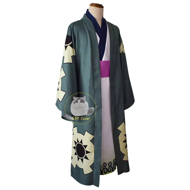 

Аниме Ророноа Косплей Wano Kuni Country Кимоно Халат Зоро Парик Серьги Одежда Хэллоуин Карнавальный Костюм для Мены; 6'x, 9;y'