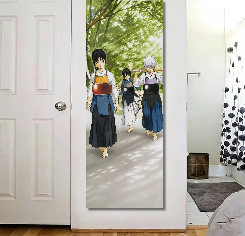 Silver Hair Manga Boy Training Tapestry Nature Landscape Wall Decor Flat Print Vertical Fabric Hanging for Gaming Room