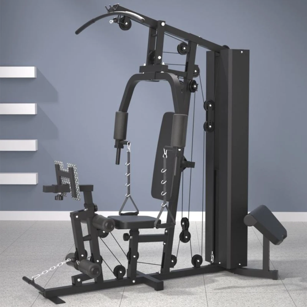 Multifunctional Home Gym Full Body Workout Cable Pulley System Strength Training Fitness Exercise Machine Heavy Duty Set