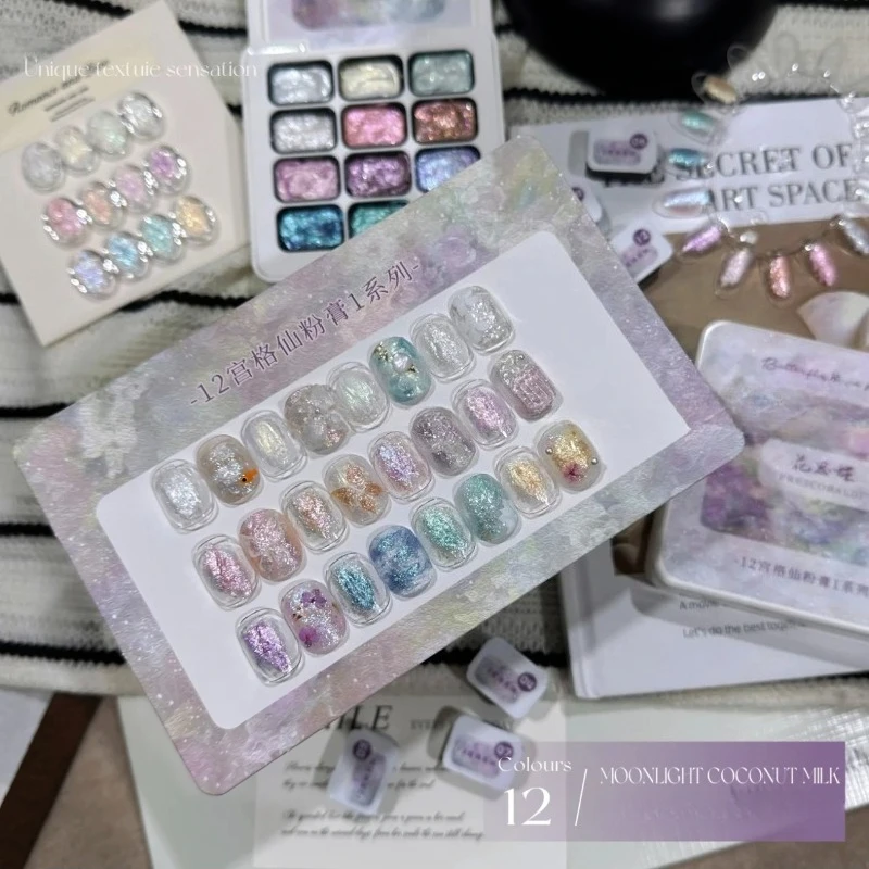 Scultura 3D Pittura Gel per unghie Aggiornato Intaglio solido Fata Polvere Crema Smalto Gel Texture Fiori dipinti Effetto Strumento di progettazione