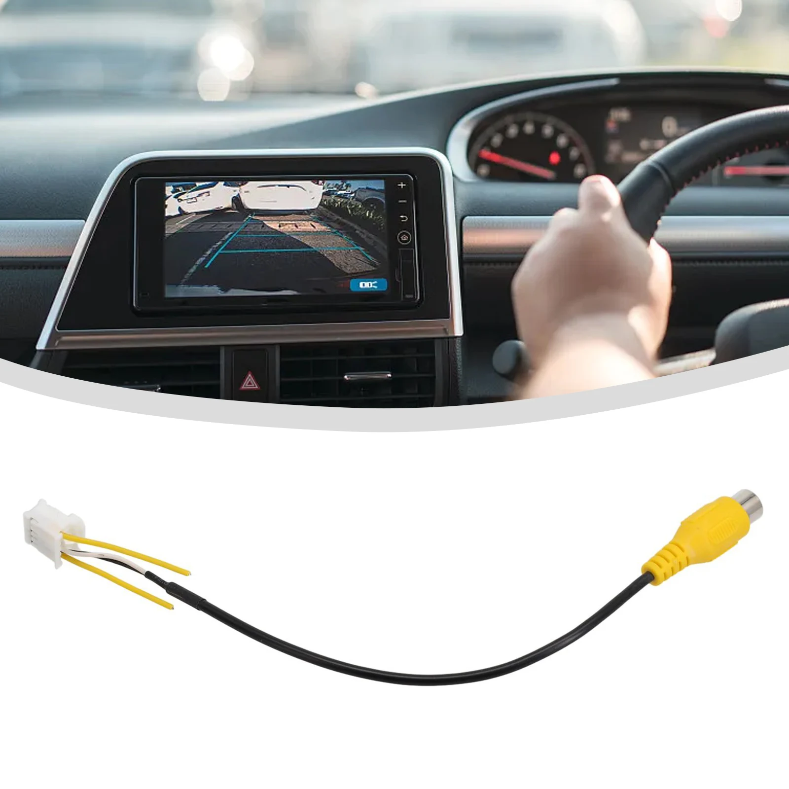 10Pin Camera Adaptor Backup Camera Adaptor High Quality Material Reversing Rear View Yellow And Black Color For Rear View