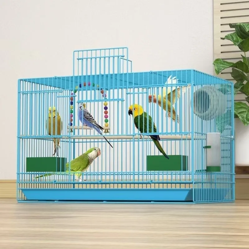Mini Bird Cage for Finch & Lovebird-Stainless Steel Wire Welded Mesh Powder-Coated Secure Latch Compact Design Perch Water Dish