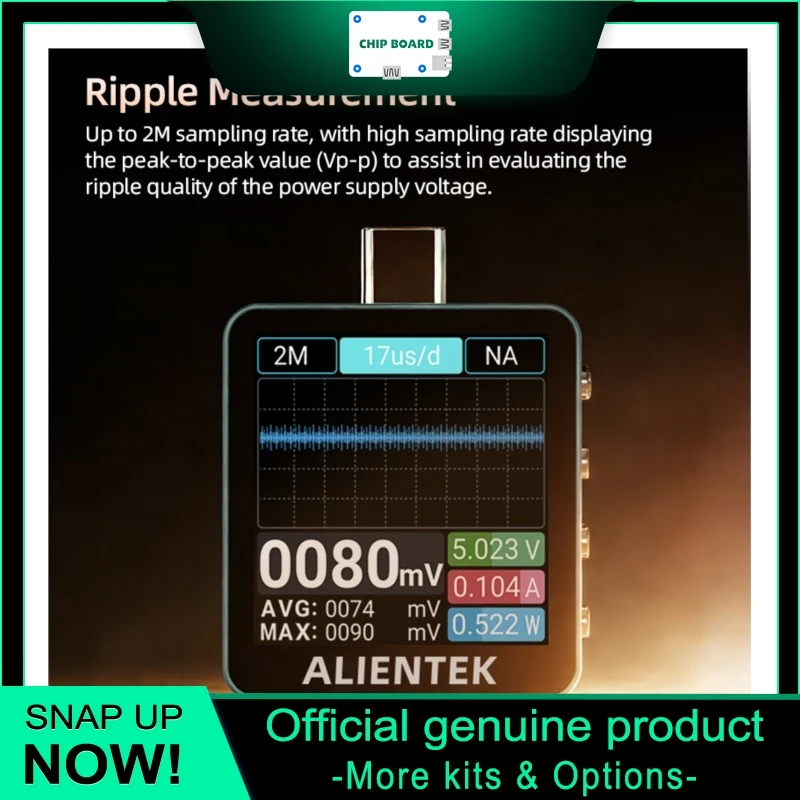 

ALIENTEK USB Tester C2 Portable Digital Meter for USB Power, Voltage and Current Monitoring with PD3.2 Charging Analysis