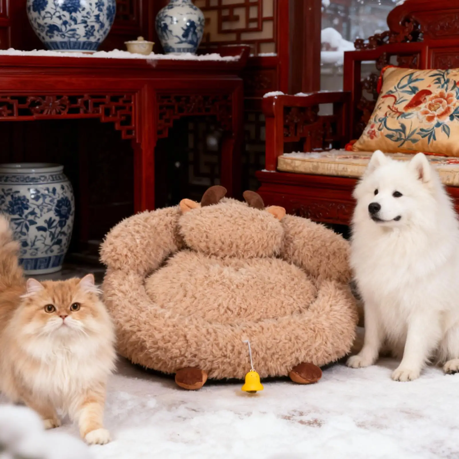 grotte-pour-chat-nid-tunnel-lit-d'interieur-pour-chat-exterieur-noel-hiver-exterieur-maison-voyage-chambre-a-coucher-balcon