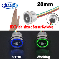 Waterproof Contactless No Touch Sensor Exit Switch Induction Type Release Exit Button Switch Access Control DC12V/24V1A With LED