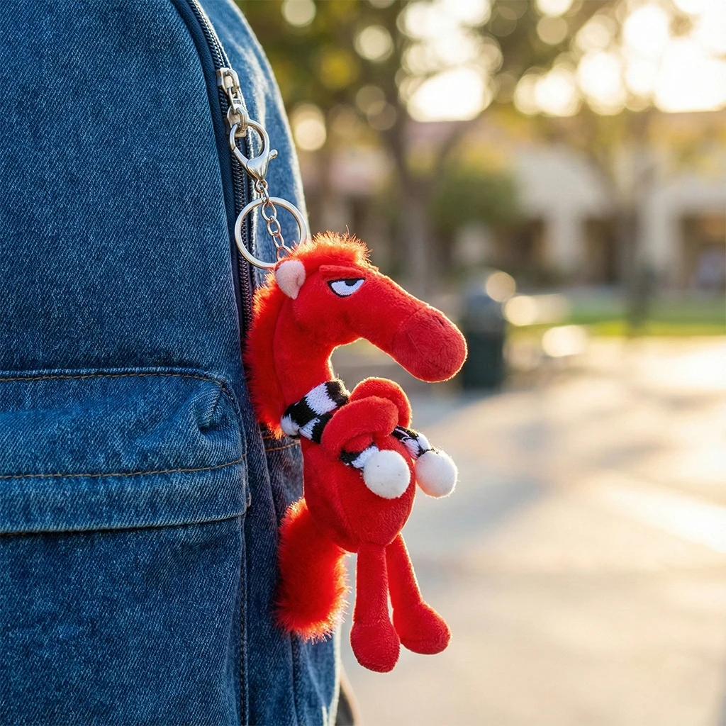 Plush Arrogance Pony Keychain for Women Bag Pendant Decor Cute