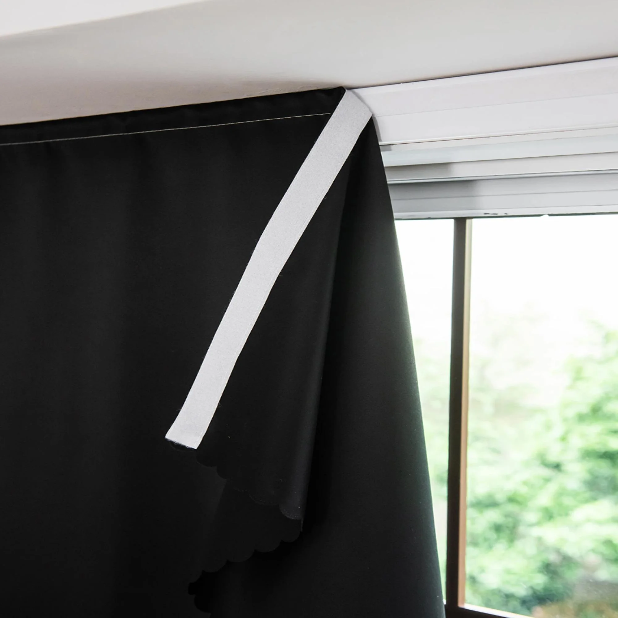 1pc  High Cost-Effective White 100% Blackout Curtains, No-Drill Self-Adhesive, Cozy Decor for Bedroom Kitchen