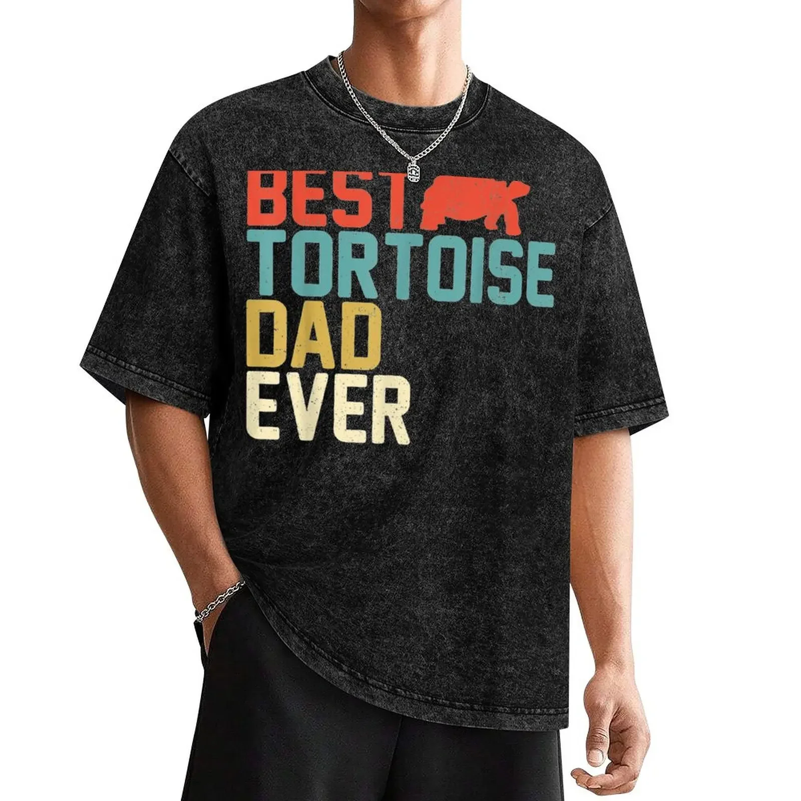 

Best Tortoise Dad Ever , Vintage Retro T-Shirt shirts graphic tees anime figures sublime plain black t shirts men