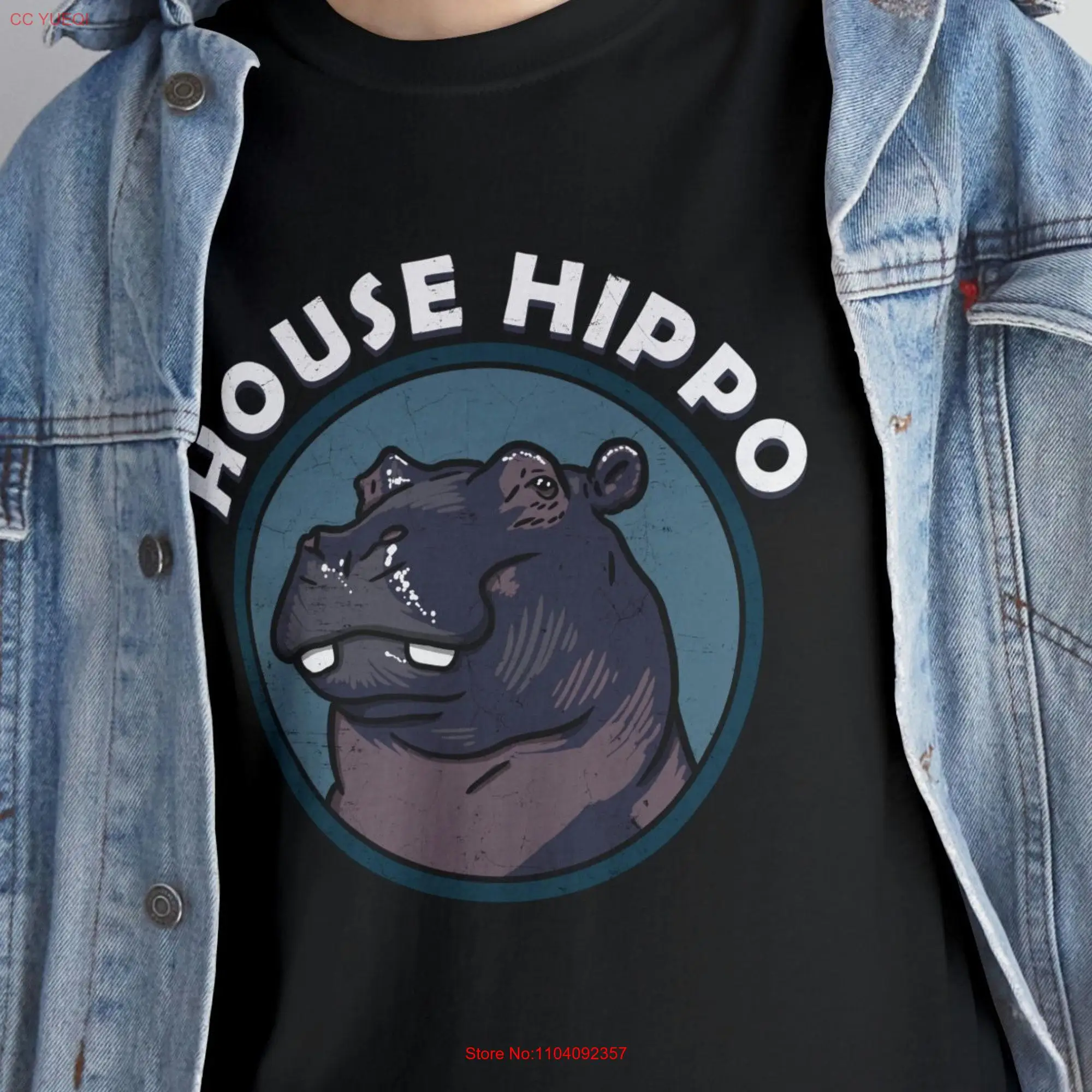 House Hippo T Shirt Upto 5XL Hippopotamus Animal Funny Humor Humorous Pun Cute Retro Quote Image Illustration Plus Size