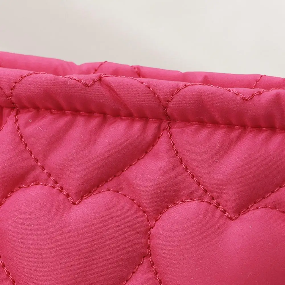 Multi-purpose Makeup Bag Quilted Heart Cosmetic Bag Travel Makeup Pouch Soft Clutch Organizer for Women Girls Use Vacation
