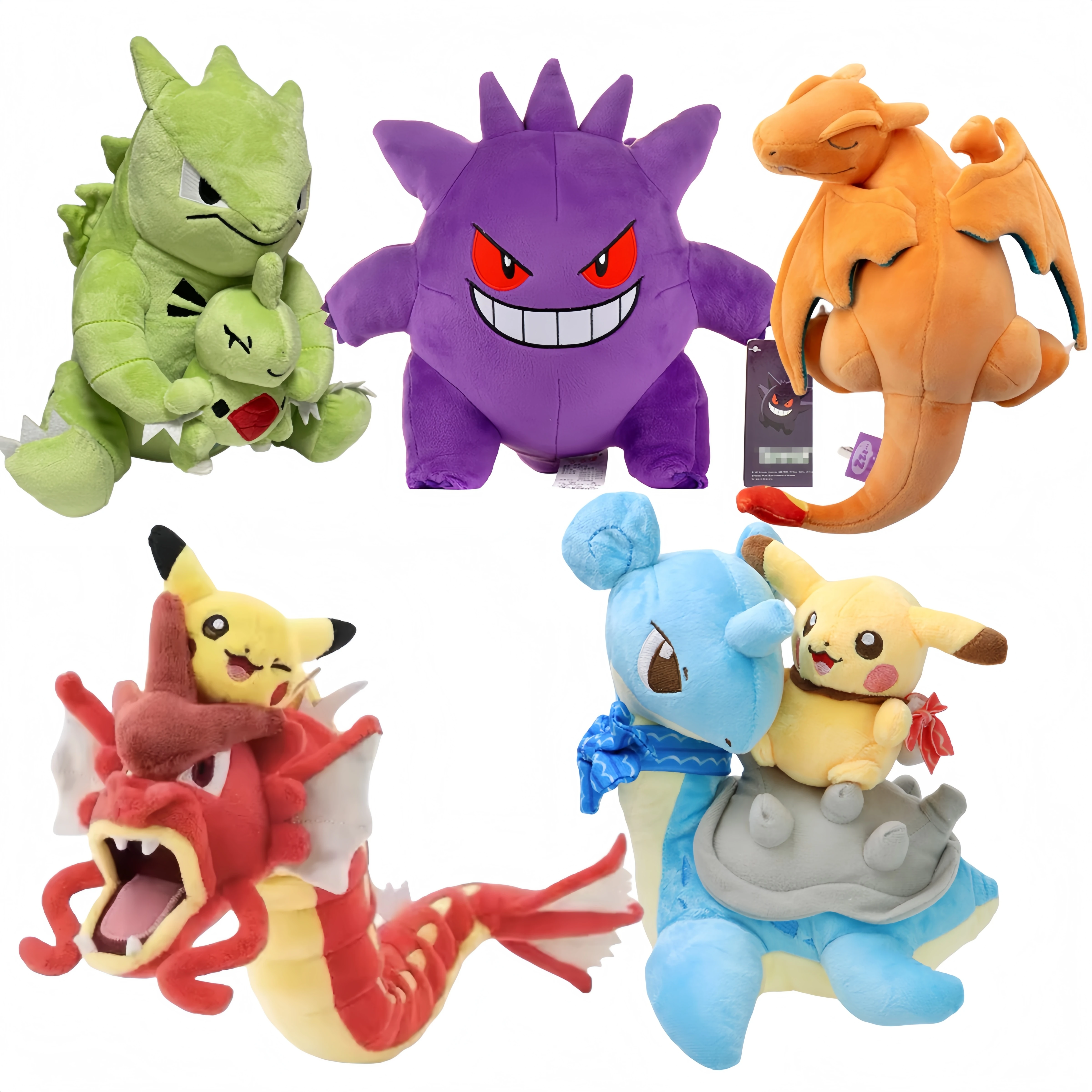 Pokemon Pikachu Lapras Charmander Bulbasaur Squirtle Gyarados Eevee muñeco de Peluche Tyranitar animales de Peluche Peluche juguete