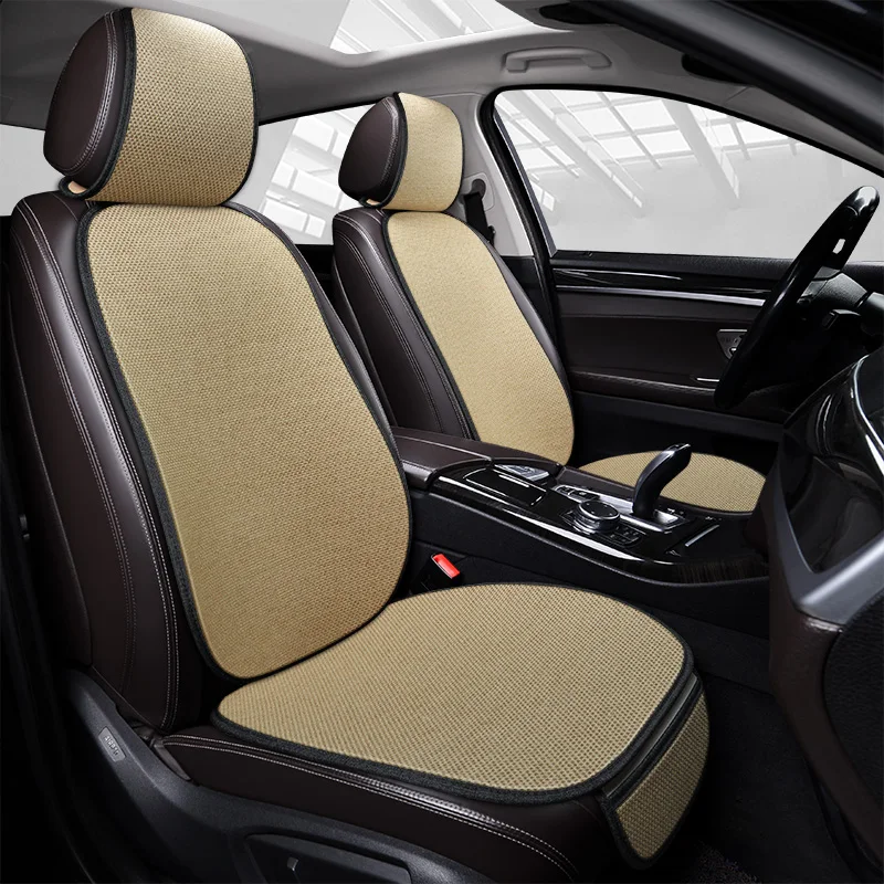 Car linen seat cushion breathable, anti slip, wear-resistant, universal for all seasons, free of binding, five seater universal