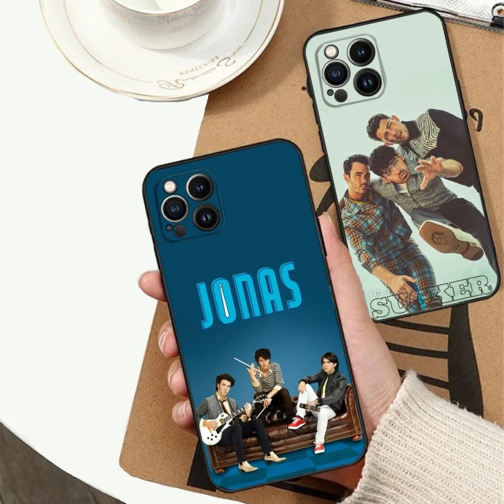 Band Phone Case For iPhone 15,14,13,12,11,Plus,Pro Max,XS,X,XR,SE,Mini,8,7 Soft J-Jonas B- Brothers Silicone Black Cover