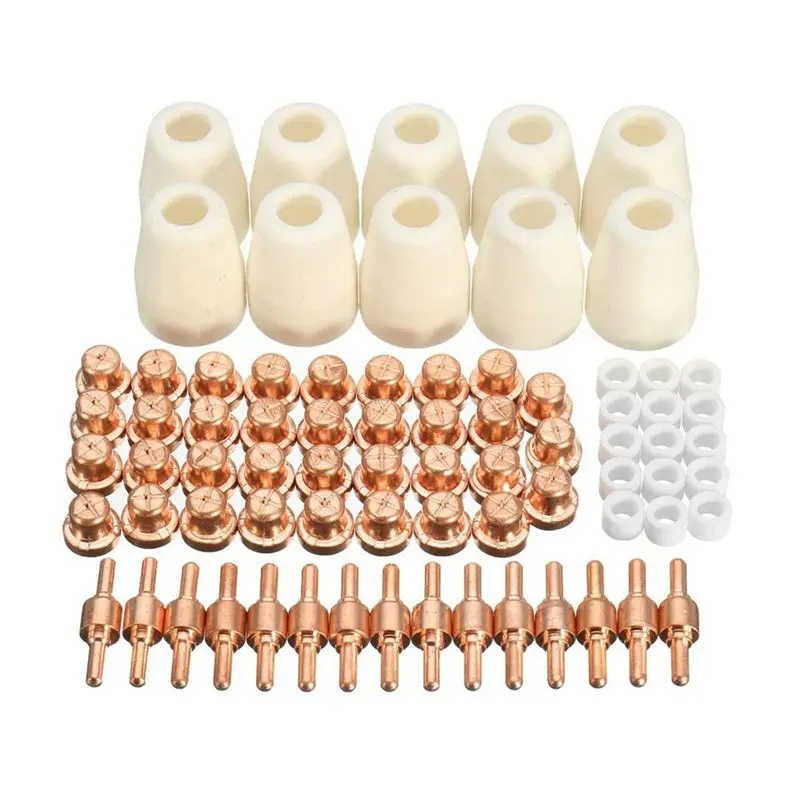 

HOTA43T 75 Pieces Of PT-31 Plasma Cutter Replacement Equipped With Electrodes, Nozzles, Protective Sleeves And Diverters