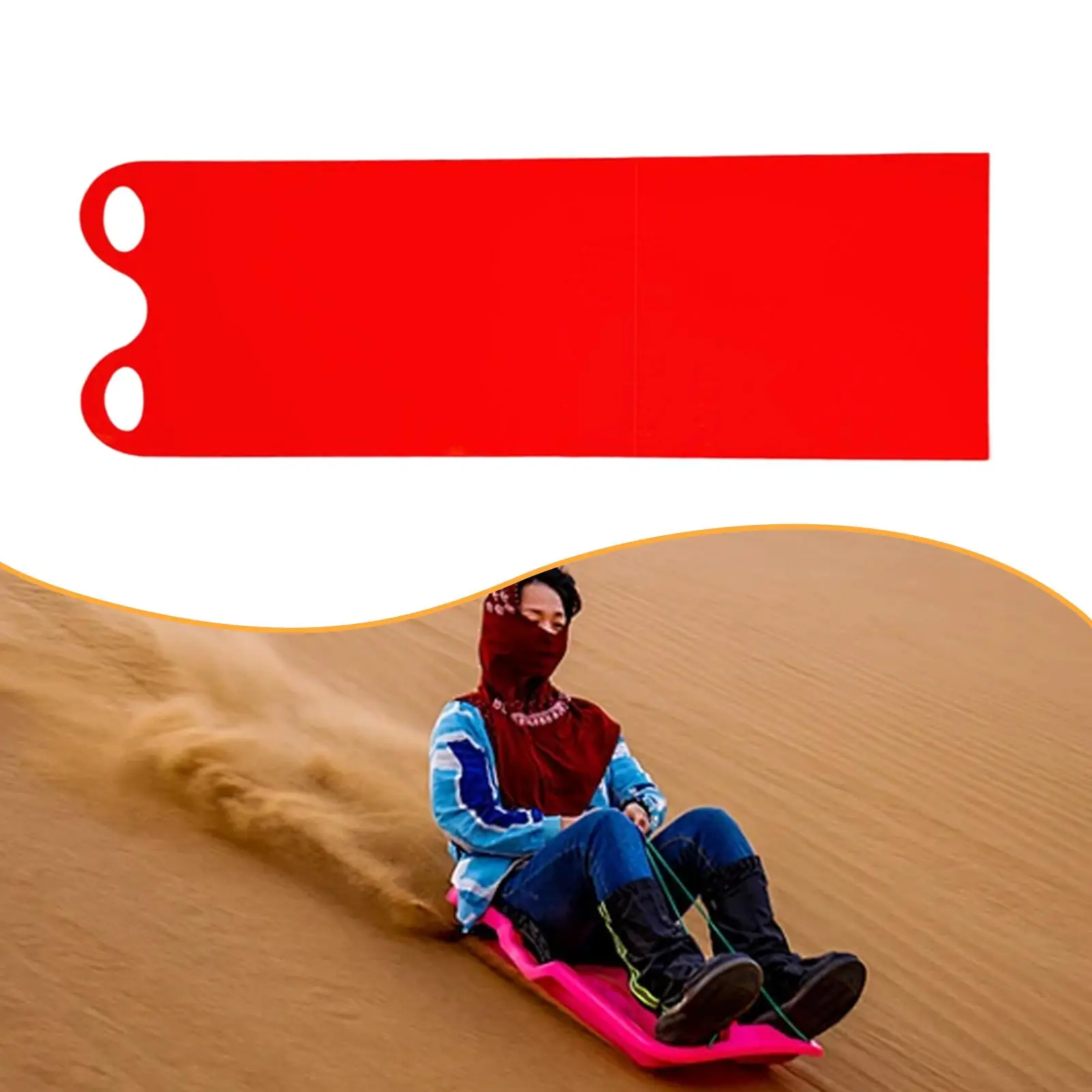 Snow Sled Mat Snow Slider Mat, 137cm Easy Grip Sledding Equipment with Handle, Roll up for Game, Ice Skating Outdoor