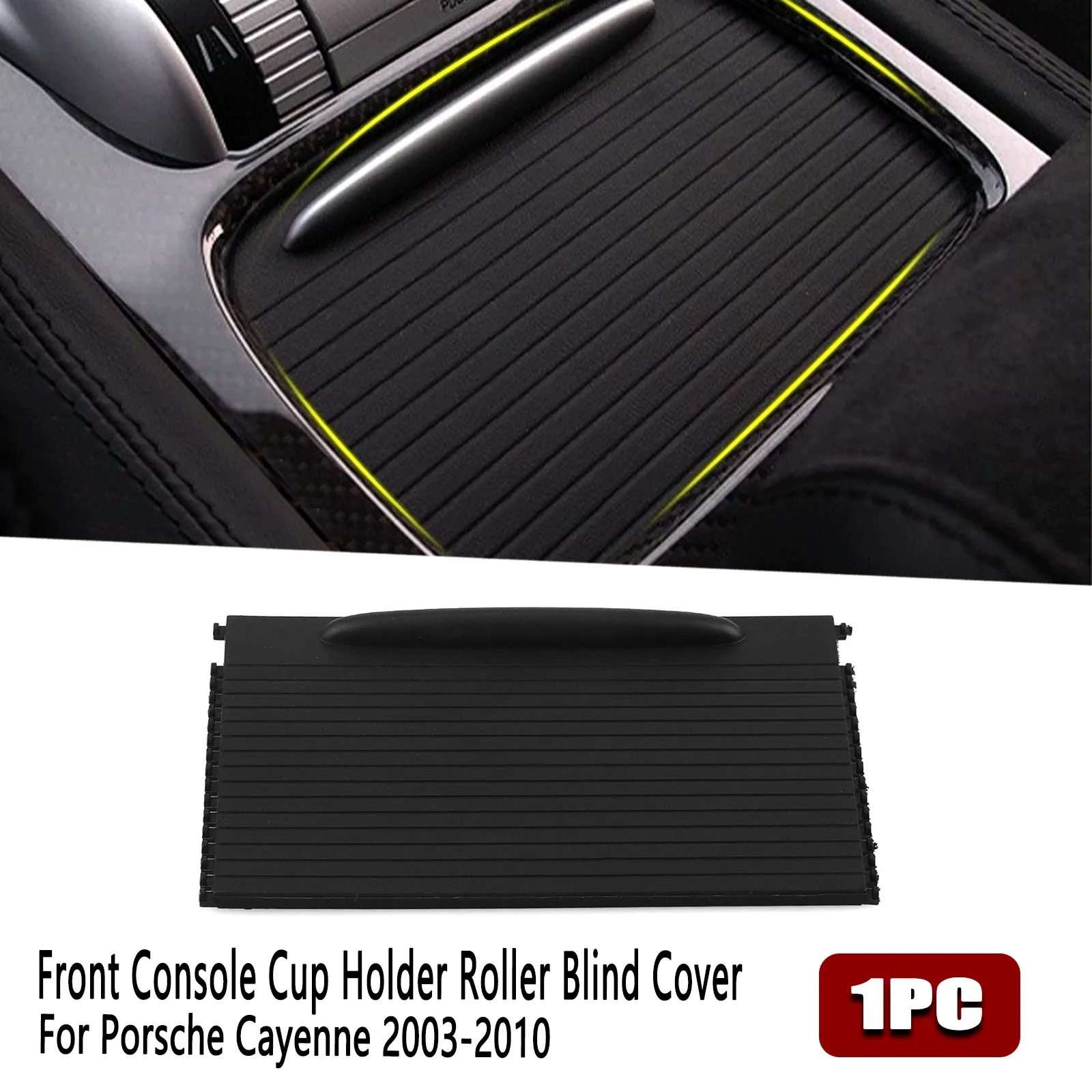 

For Porsche Cayenne 2003-2010 7L5862531 Interior Center Console Water Drinks Cup Holder Panel Shade Storage Roller Blind Cover