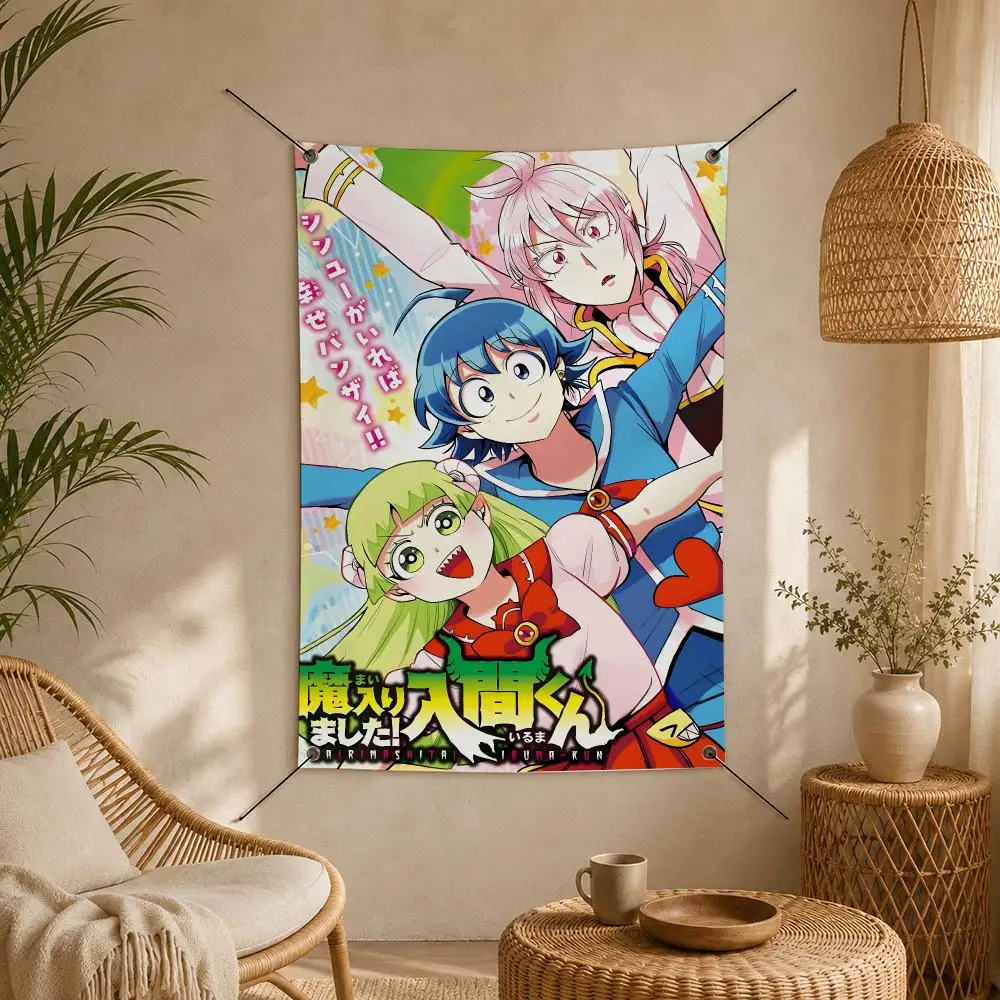 Welcome To Demon School! Iruma-kun Flags Vertical For Bedroom Dorm Wall Garden Yard Porch Patio Home Party Decor