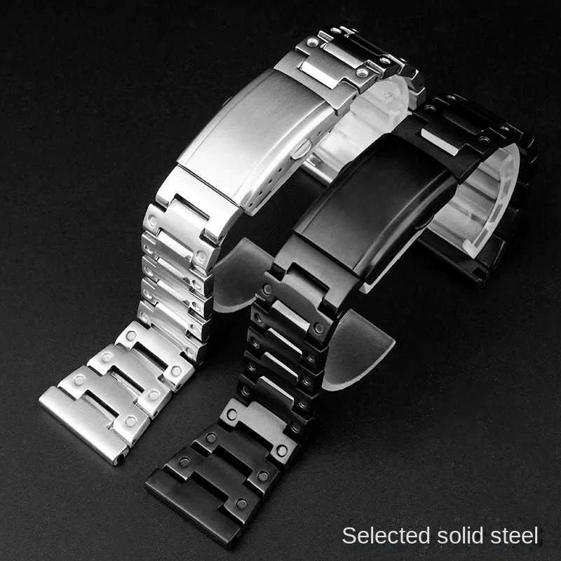 Adapted to Casio PRG-600/650/600Y/PRW-6600Y series modified solid precision steel watch strap Metal Folding buckle 24mm