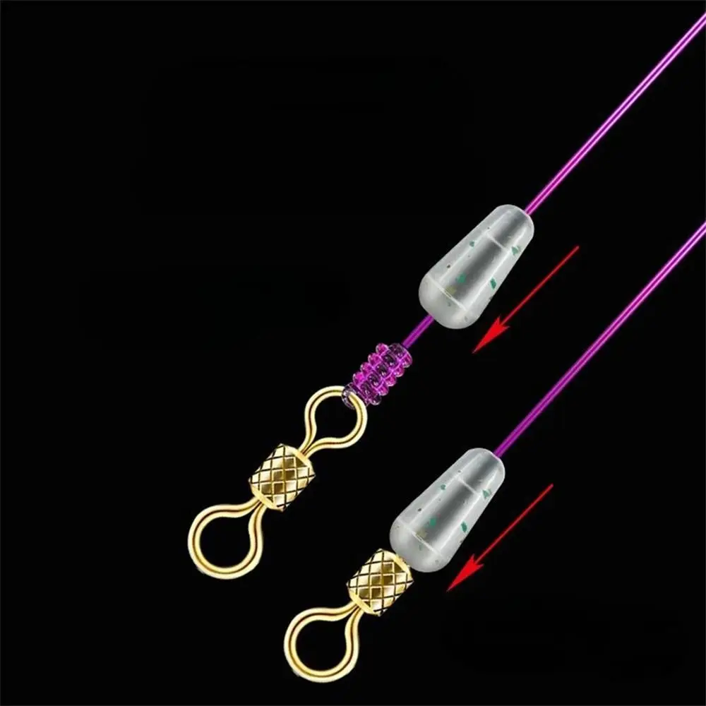 Invisible Fish Line Splitter Long Cylinder Fishing Stopper Space Bean Silicone Soft Anti Entanglement Bean Fishing Line