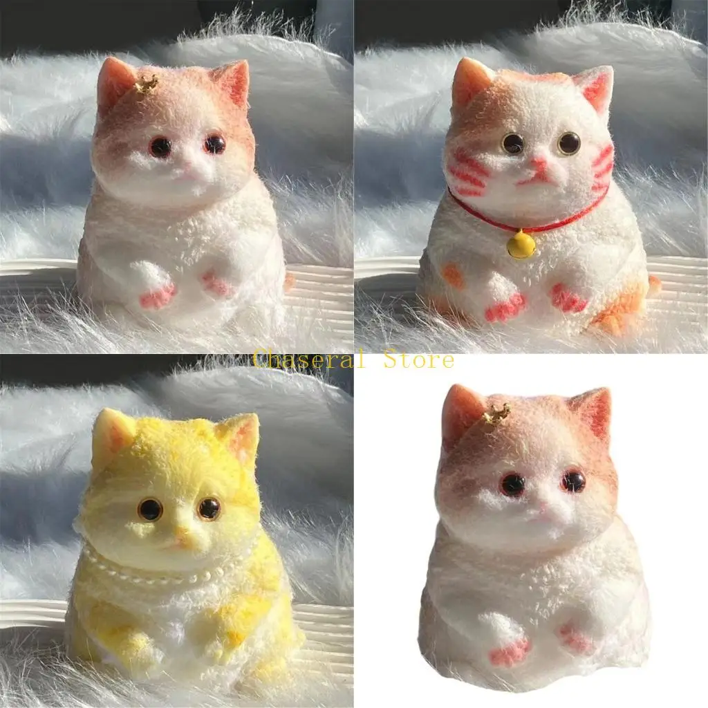 E7CE Lovely Squeeze Toy Fun Cartoon Kitten Squeeze Toy Prize for Students Teenager Prank Animal Hands up Kitten