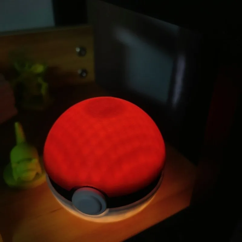 البوكيمون Pokeball ضوء الليل أنيمي ثلاثية الأبعاد سطح المكتب مصباح لتهيئة الجو الكرتون غرفة نوم الأطفال اللمس قابل للتعديل ضوء USB شحن هدية #6