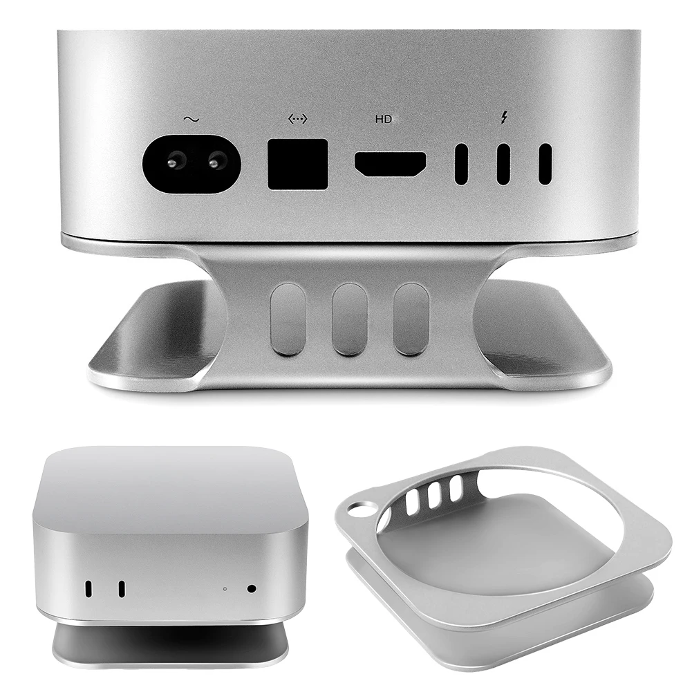 

Металлическая подставка для Apple Mac Mini M4/M4 Pro, металлическое крепление, вентиляция, рассеивание тепла, охлаждающий кронштейн, базовый держатель, стеллаж для хранения